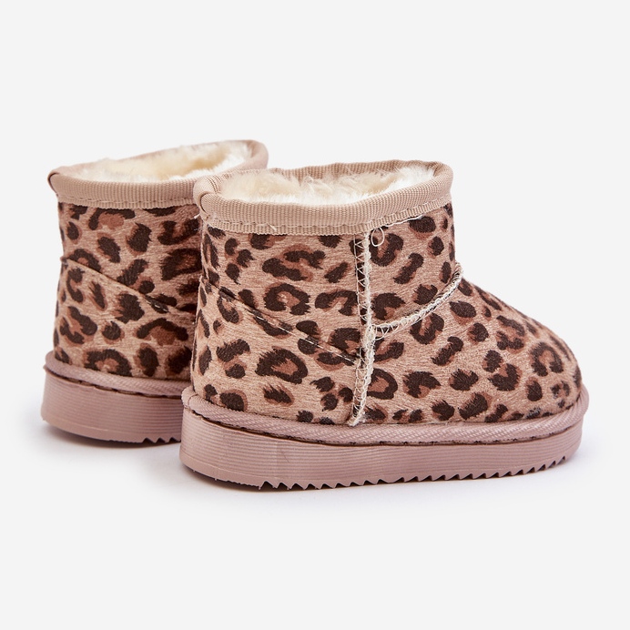 Dětské zateplené sněhule s leopardím vzorem Béžová Nallita béžový 2 Dětské zateplené sněhule s leopardím vzorem Béžová Nallita béžový 2