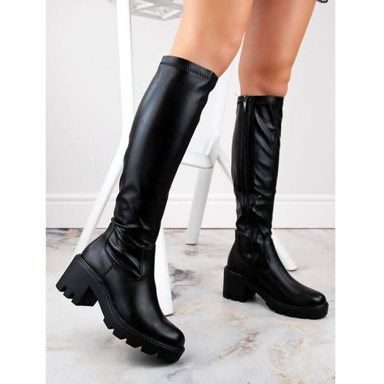 Boty Potocki na vysokém podpatku a platformě W SZ12267 WOL196 černá 1