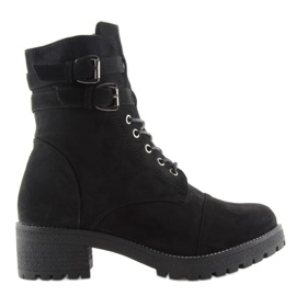Černé semišové boty Workery Black TS10 Black černá 1