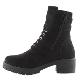 Černé semišové boty Workery Black TS10 Black černá 2 Černé semišové boty Workery Black TS10 Black černá 2