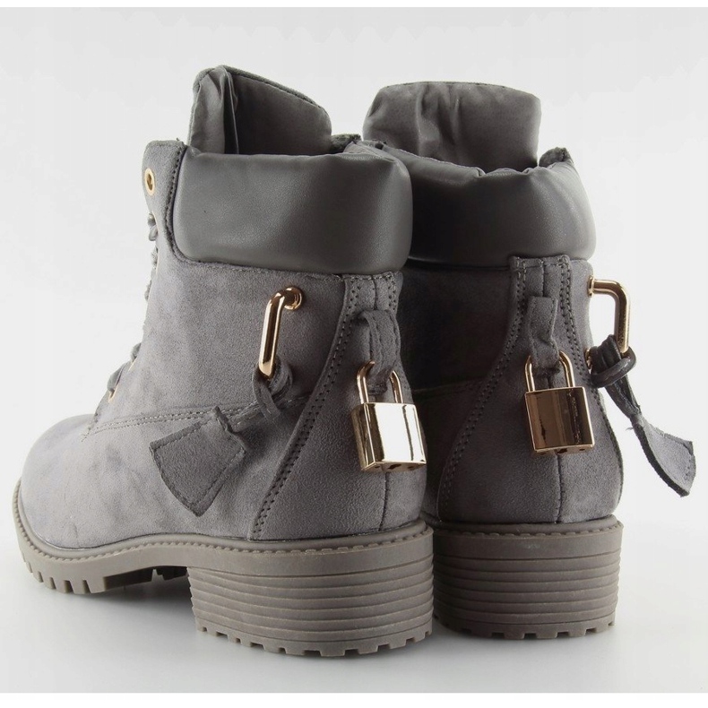 Šedé dřevěné boty pro ženy AT-0623-L Šedé šedá 2 Šedé dřevěné boty pro ženy AT-0623-L Šedé šedá 2