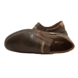 Olivier Pánské mokasíny z kůže 520MP, tmavě hnědé hnědý 9