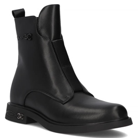 Kožené boty Filippo DBT6527/24 Bk, černé černý 1