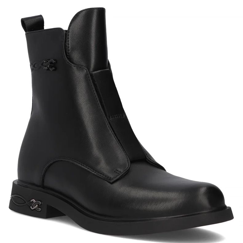 Kožené boty Filippo DBT6527/24 Bk, černé černý 1