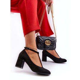 Eko semišové lodičky na jehlovém podpatku, černé černá 2