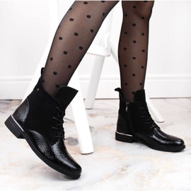 Filippo W PAW476 černé lakované zateplené kozačky černá 2