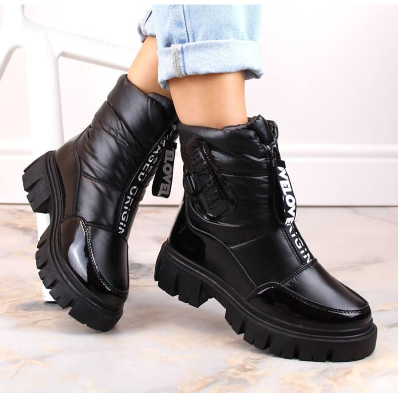 Filippo W PAW498A černé zateplené sněhule na zip černá 2