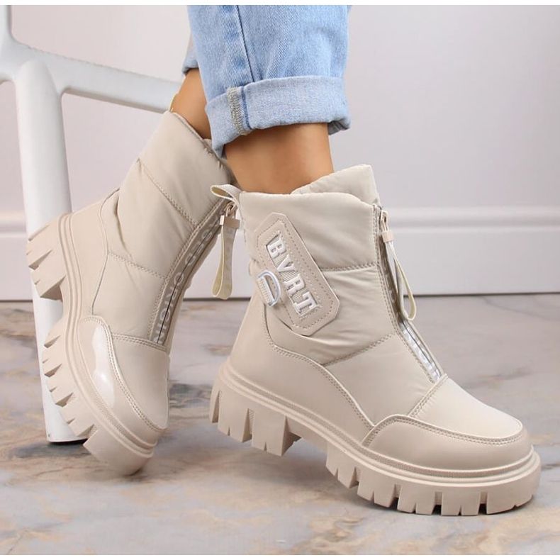 Filippo W PAW498B zateplené sněhule na zip, béžové 2