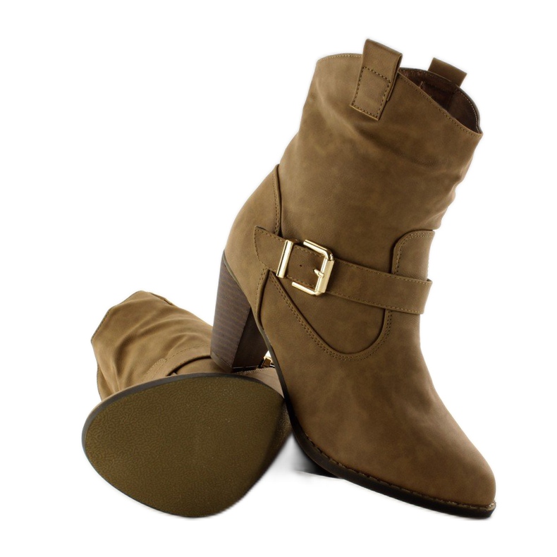 Subtilní kozačky 3133-12A Khaki 2