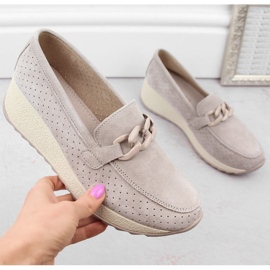 Béžové kožené semišové boty Filippo W PAW507A 2