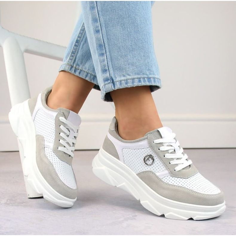 Kožená sportovní obuv Filippo W PAW531A, bílá bílý 2