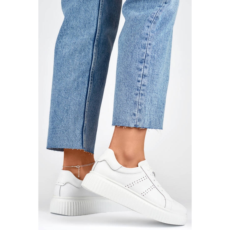 Goodin Dámská kožená sportovní obuv na platformě, bílá GD-RS2007W bílý 1 Goodin Dámská kožená sportovní obuv na platformě, bílá GD-RS2007W bílý 1