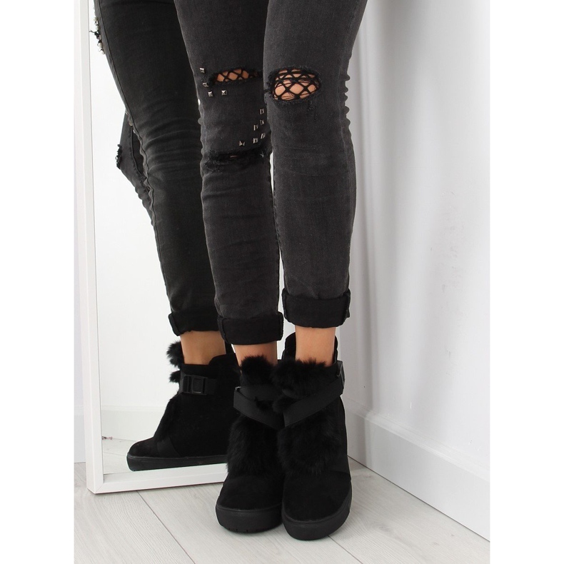 Tenisky s kožešinou černá 3123 černá černý 2