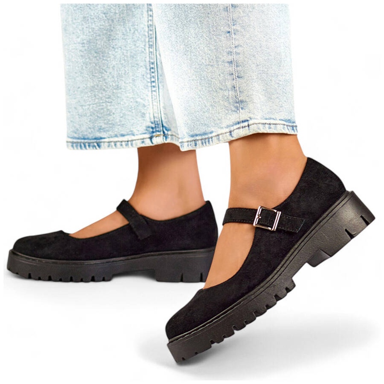 Dámské semišové boty s přezkou, černá 2720-1B 1 Dámské semišové boty s přezkou, černá 2720-1B 1