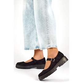 Dámské semišové boty s přezkou, černá 2720-1B 2 Dámské semišové boty s přezkou, černá 2720-1B 2