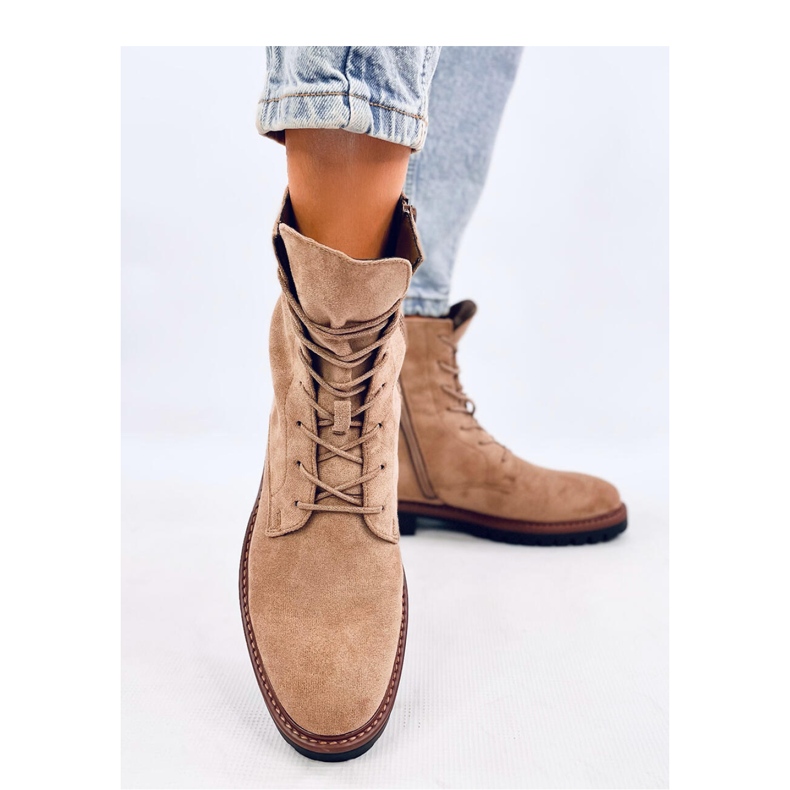 Khaki semišové šněrovací boty béžový 2 Khaki semišové šněrovací boty béžový 2