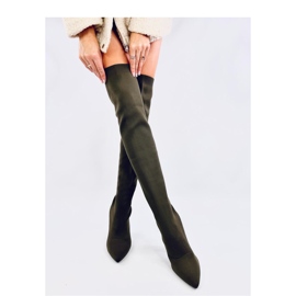 Elastické zelené mušketýry na vysokém podpatku zelená 2