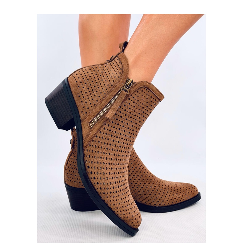 Khaki prolamované kovbojské boty hnědý 1