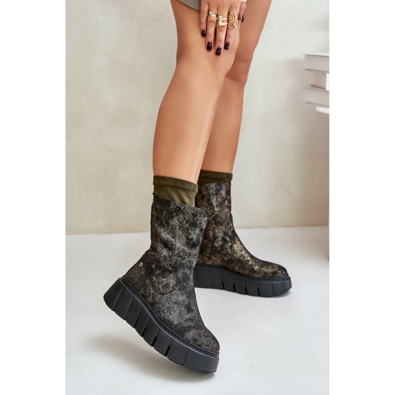 Maciejka 06766-09 Khaki kotníkové boty zelená 1