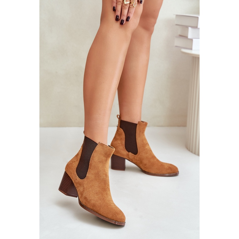 Chelsea boty Model XY791 Camel hnědý 1