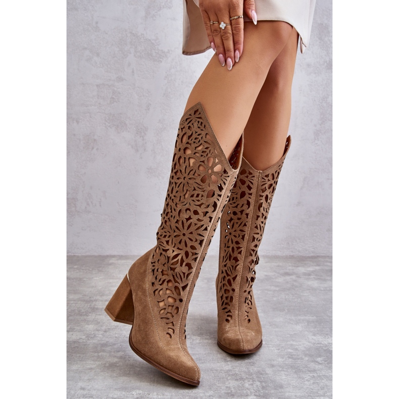 Boty Lewski 3234 Tmavě béžové boty béžový 1