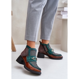 Step in style Kozačky Model Maciejka 06747-29 Hnědá/Zelená - Krok ve stylu 1