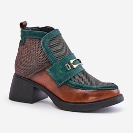 Step in style Kozačky Model Maciejka 06747-29 Hnědá/Zelená - Krok ve stylu zelený 2