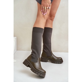 Boty model RQ438 tmavě zelená zelený 1