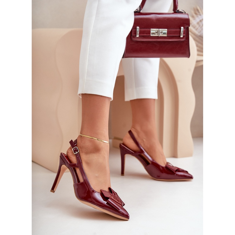 Vysoké podpatky Model MVP351 Burgundy červený 1