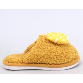 Dětské pantofle s mašlí, Child Yellow žluť 1