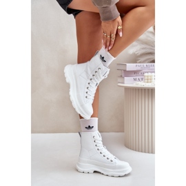 Kožené izolované ženské tenisky na masivní platformě Big Star OO274A598 WHITE bílý 2