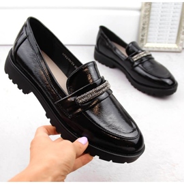 Lakované boty se zirkony Filippo W PAW545, černé černá 1