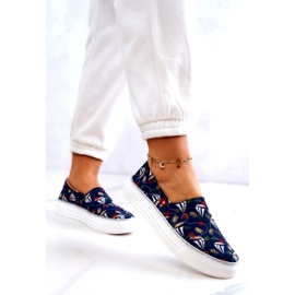 Dámské tenisky Slip On Memory Foam Big Star JJ276016 Navy Blue modrý 2