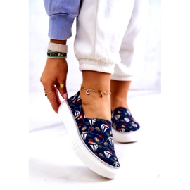 Dámské tenisky Slip On Memory Foam Big Star JJ276016 Navy Blue modrý 1