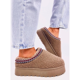 Dámské krátké sněhule s ovčí kůží, khaki hnědé hnědý 1