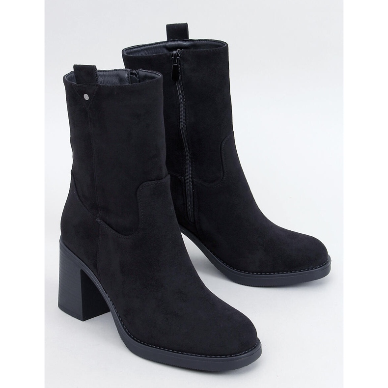 Salifi Black kotníkové boty na širokém podpatku černá 1