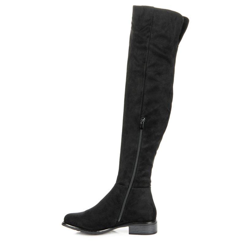 Ideal Shoes Kozačky s ozdobným zavazováním černý 1