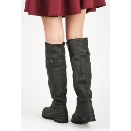 Seastar Tmavě šedé dámské kozačky šedá 1 Seastar Tmavě šedé dámské kozačky šedá 1