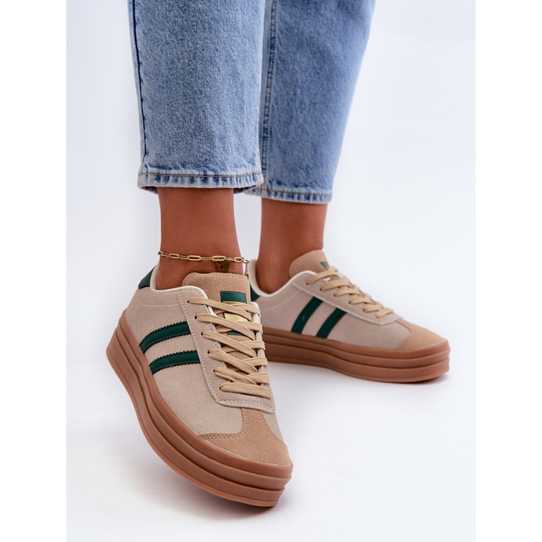 EV-508 béžová/zelená sportovní obuv béžový 1