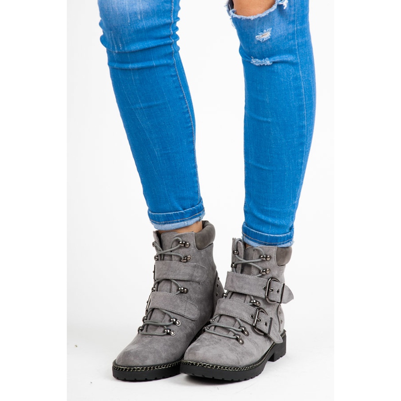 Semišové VICES Workers šedá 2