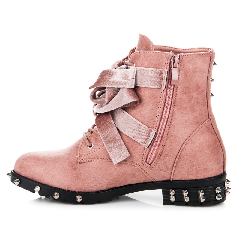 Vices Semišové tašky s cvočky růžový 1