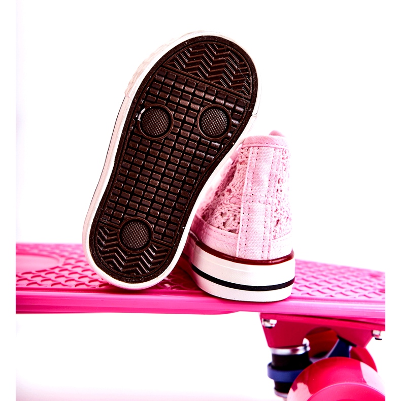 Dívčí otevřené růžové tenisky růžový 4