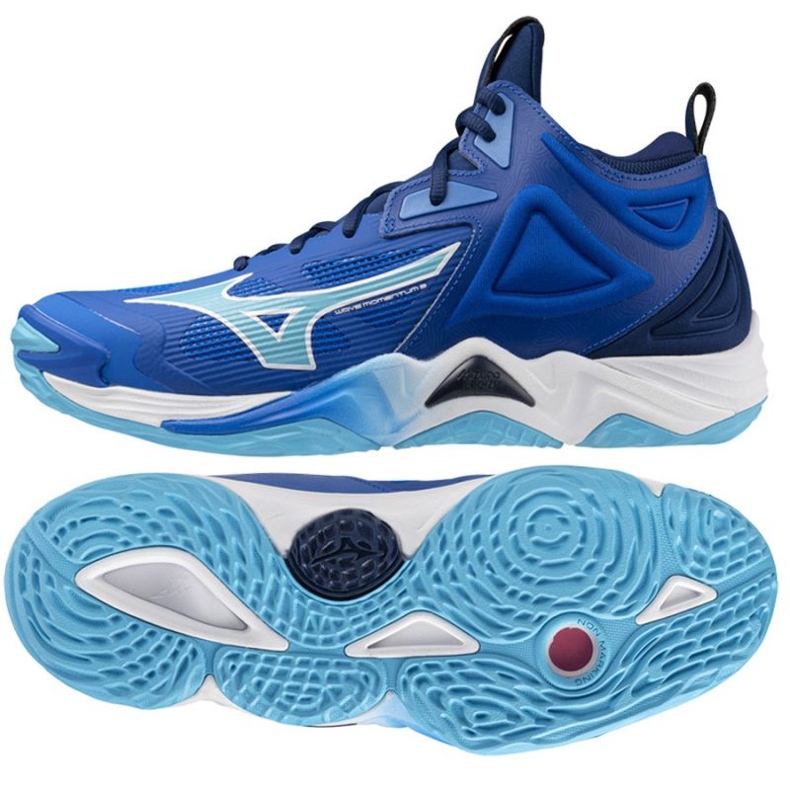Volejbalové boty Mizuno Wave Momentum 3 Mid V1GA231701, modré modrý 2