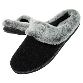 Dámské zateplené pantofle Skechers 167225/BLK černé černý 1