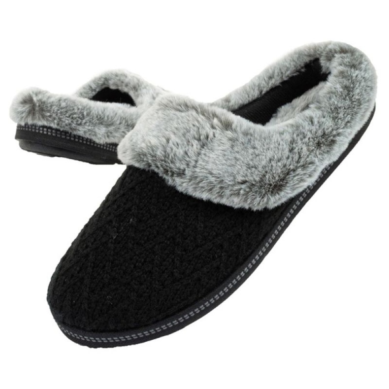Dámské zateplené pantofle Skechers 167225/BLK černé černý 1