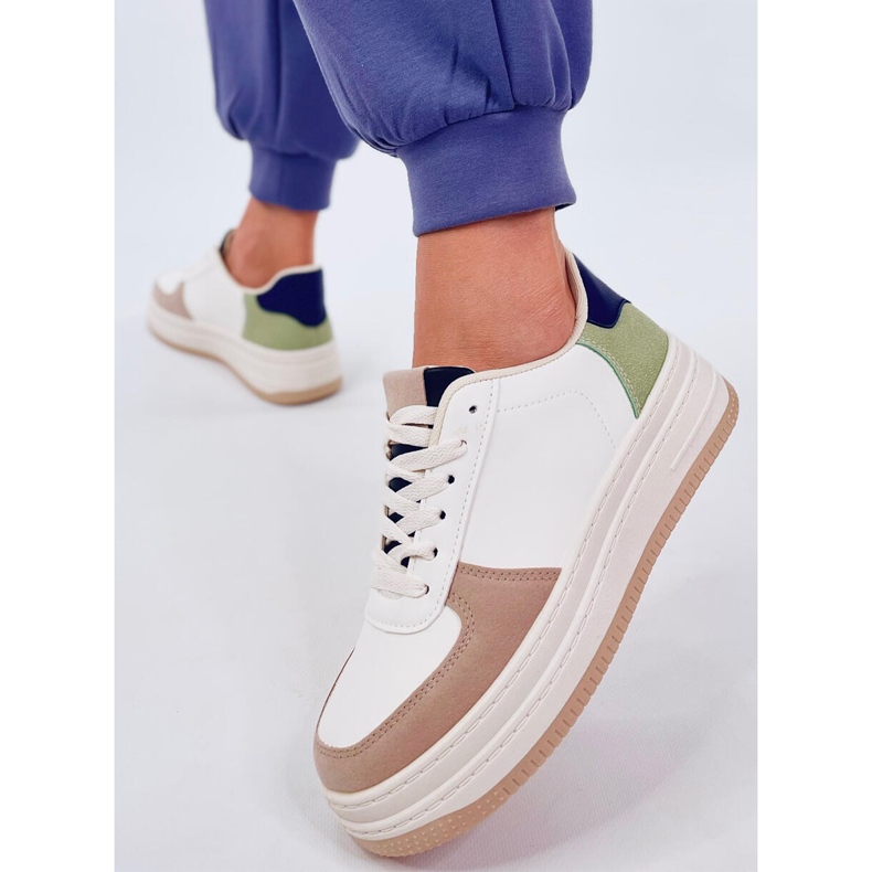 Dámské sportovní bílo-khaki tenisky bílý 1