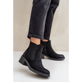 Dámské Chelsea Boots teplé nízké podpatky na zip černé černý 1