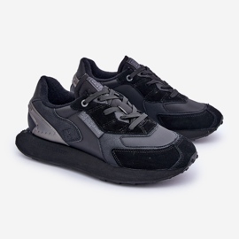 Pánské kožené tenisky Big Star OO174297 Hi-Poly System Black černá 1