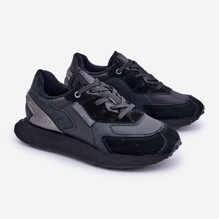 Pánské kožené tenisky Big Star OO174297 Hi-Poly System Black černý 1