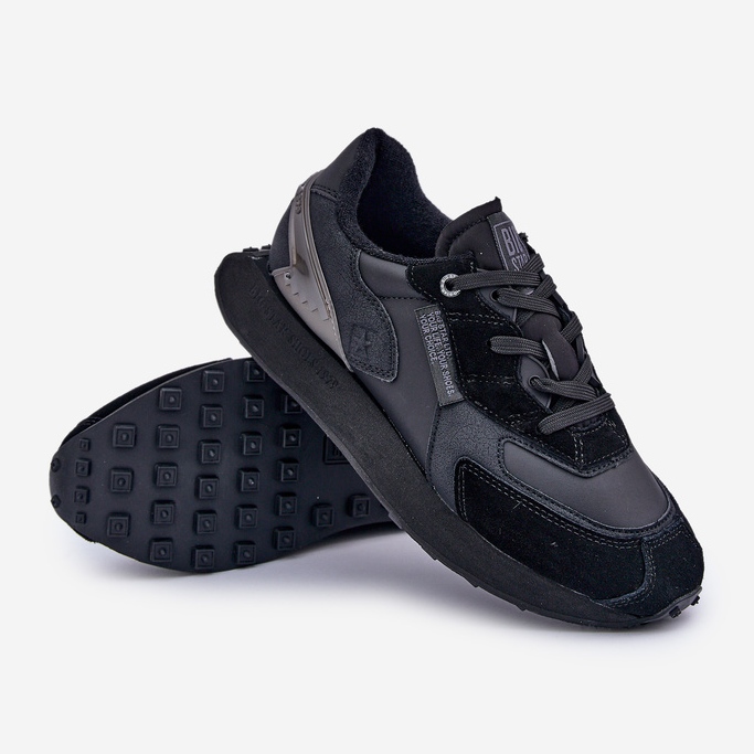 Pánské kožené tenisky Big Star OO174297 Hi-Poly System Black černý 2